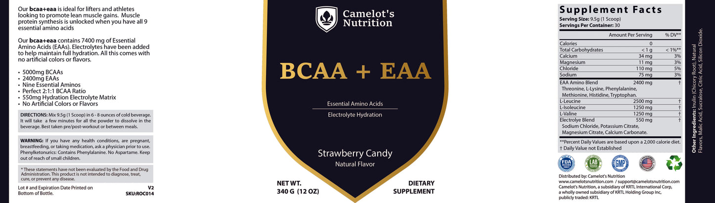 BCAA + EAA (Strawberry Candy) Camelot's Nutrition