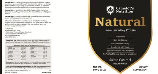 Natural Premium Whey Protein (Salted Caramel) Camelot's Nutrition