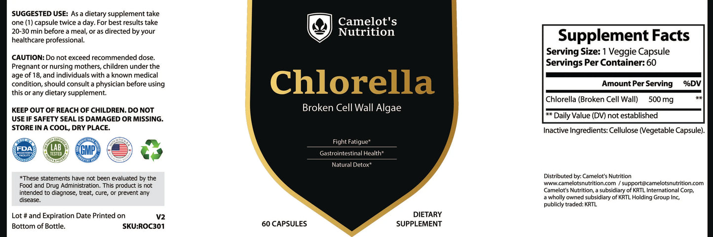 Chlorella - Broken Cell Wall Algae Camelot's Nutrition
