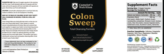 Colon Sweep - Total Cleansing Formula Camelot's Nutrition