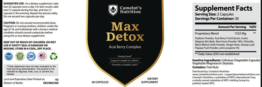 Max-Detox - Acai Berry Complex Camelots Nutrition