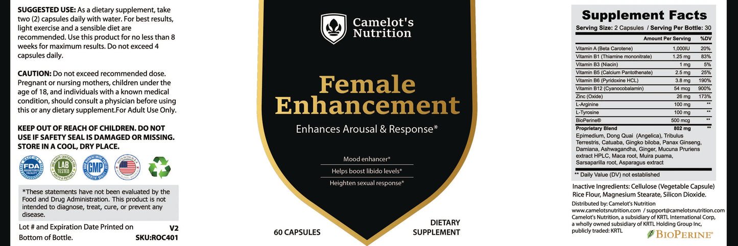 Female Enhancement Camelot's Nutrition