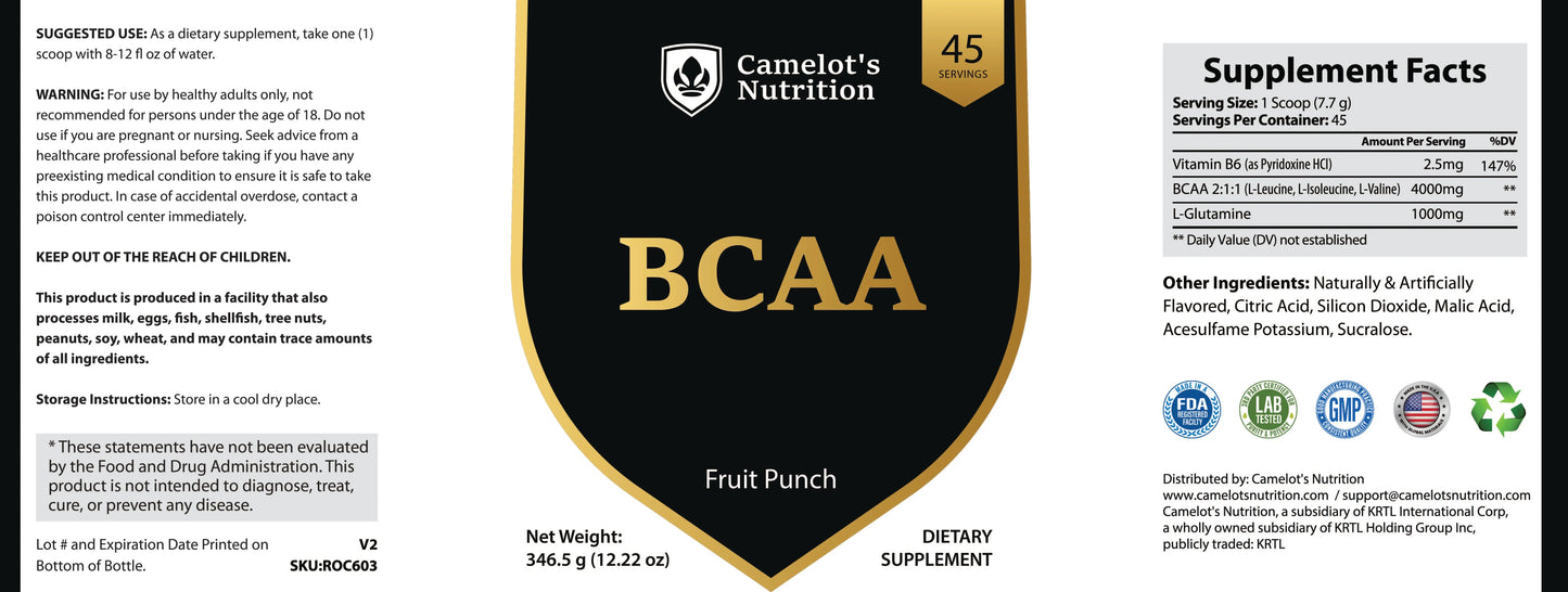 BCAA (Fruit Punch) Camelot's Nutrition