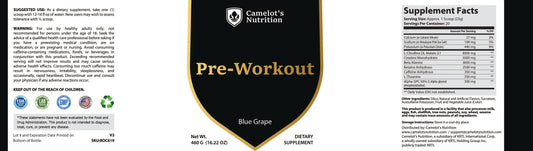 Pre-Workout (Blue Grape) Camelot's Nutrition