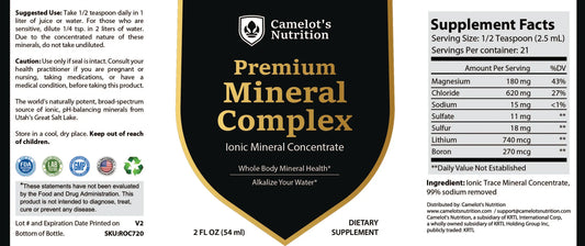 Premium Mineral Complex Ionic Mineral Concentrate Camelot's Nutrition