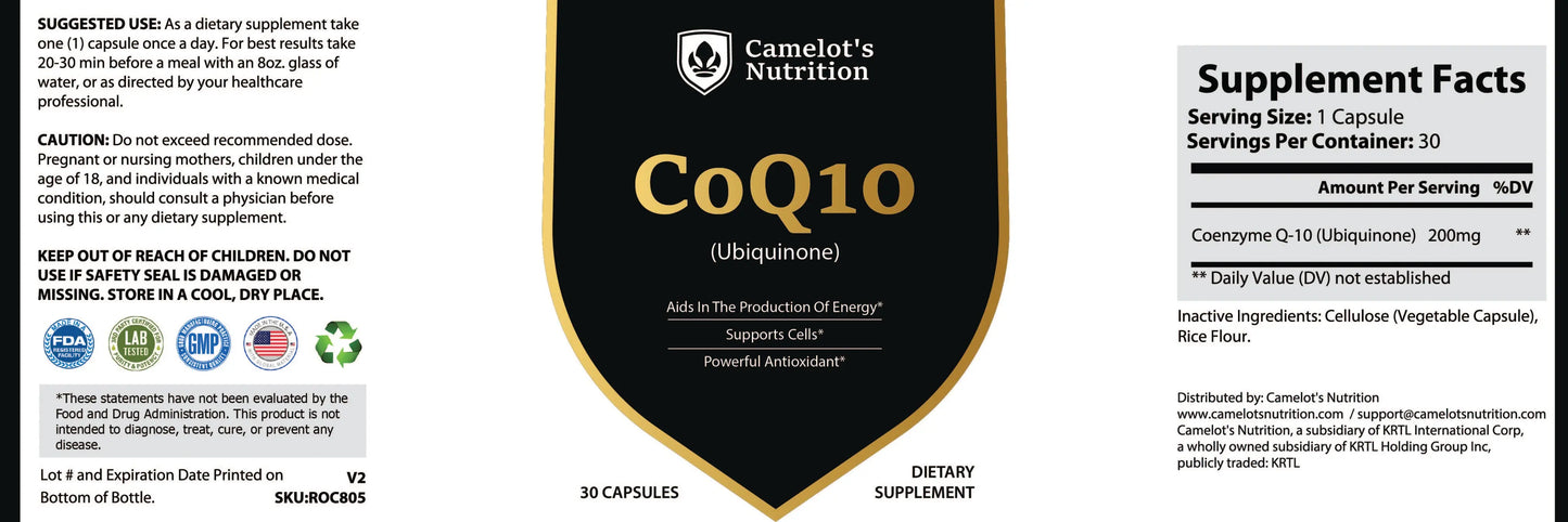 CoQ10 - Energy, Heart & Antioxidant Support Camelot's Nutrition
