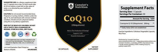 CoQ10 - Energy, Heart & Antioxidant Support Camelot's Nutrition