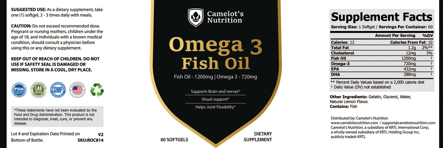 Omega 3 Fish Oil Camelot's Nutrition