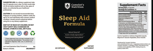 Sleep Aid Formula Camelot's Nutrition