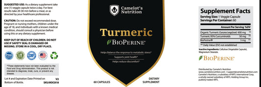 Turmeric BioPerine® Camelot's Nutrition