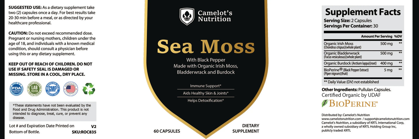 Sea Moss with Black Pepper Camelot's Nutrition