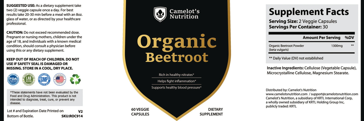 Organic Beetroot Camelot's Nutrition