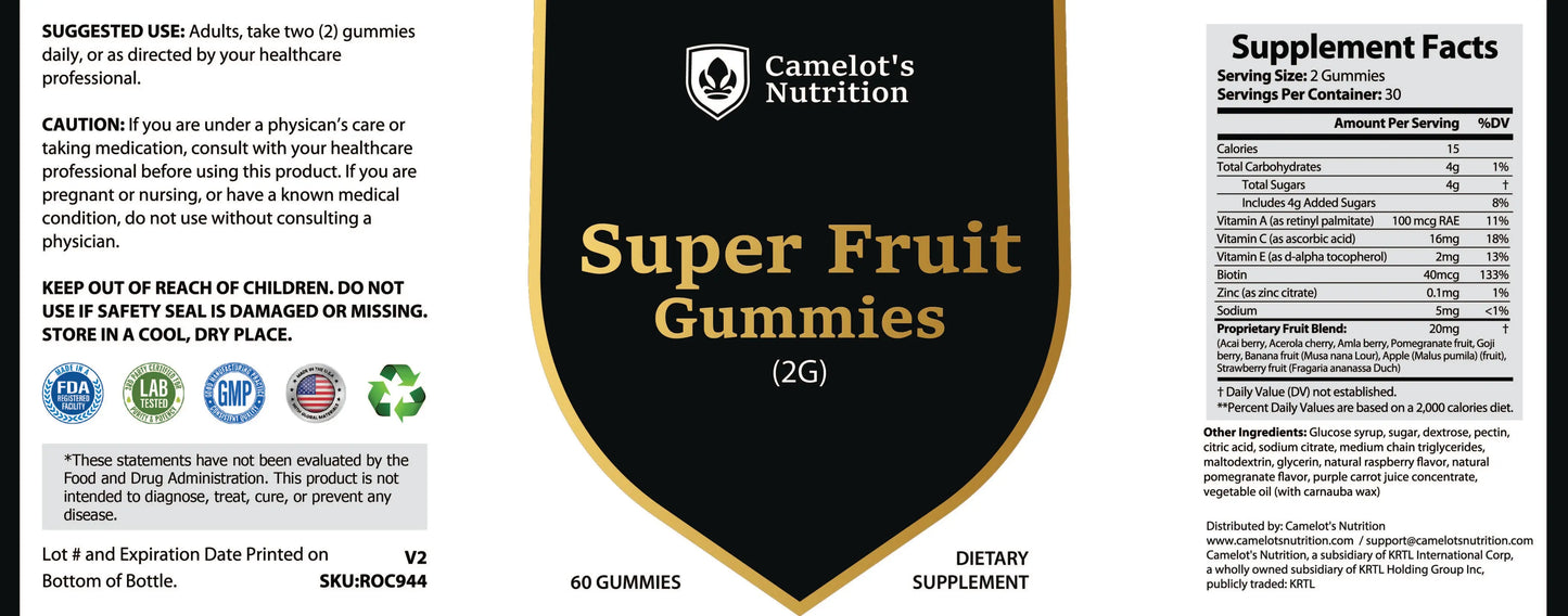 Super Fruit Gummies Camelot's Nutrition