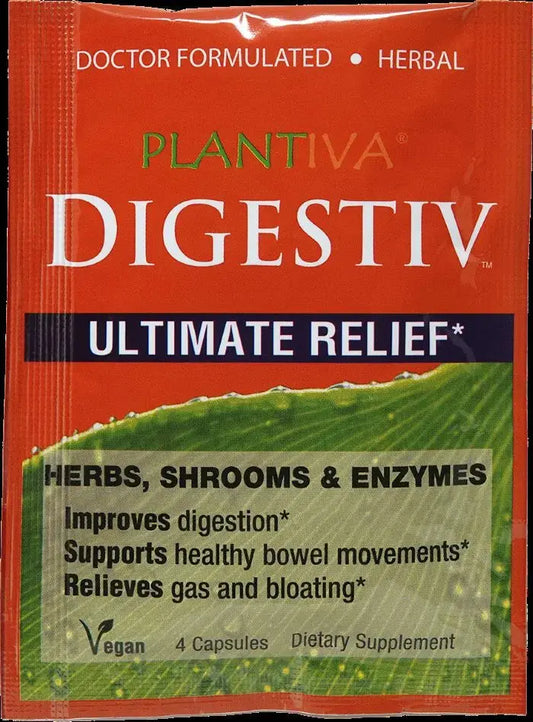 Digestiv 4-Capsule Packet, Vegan Plantiva Natural Supplements