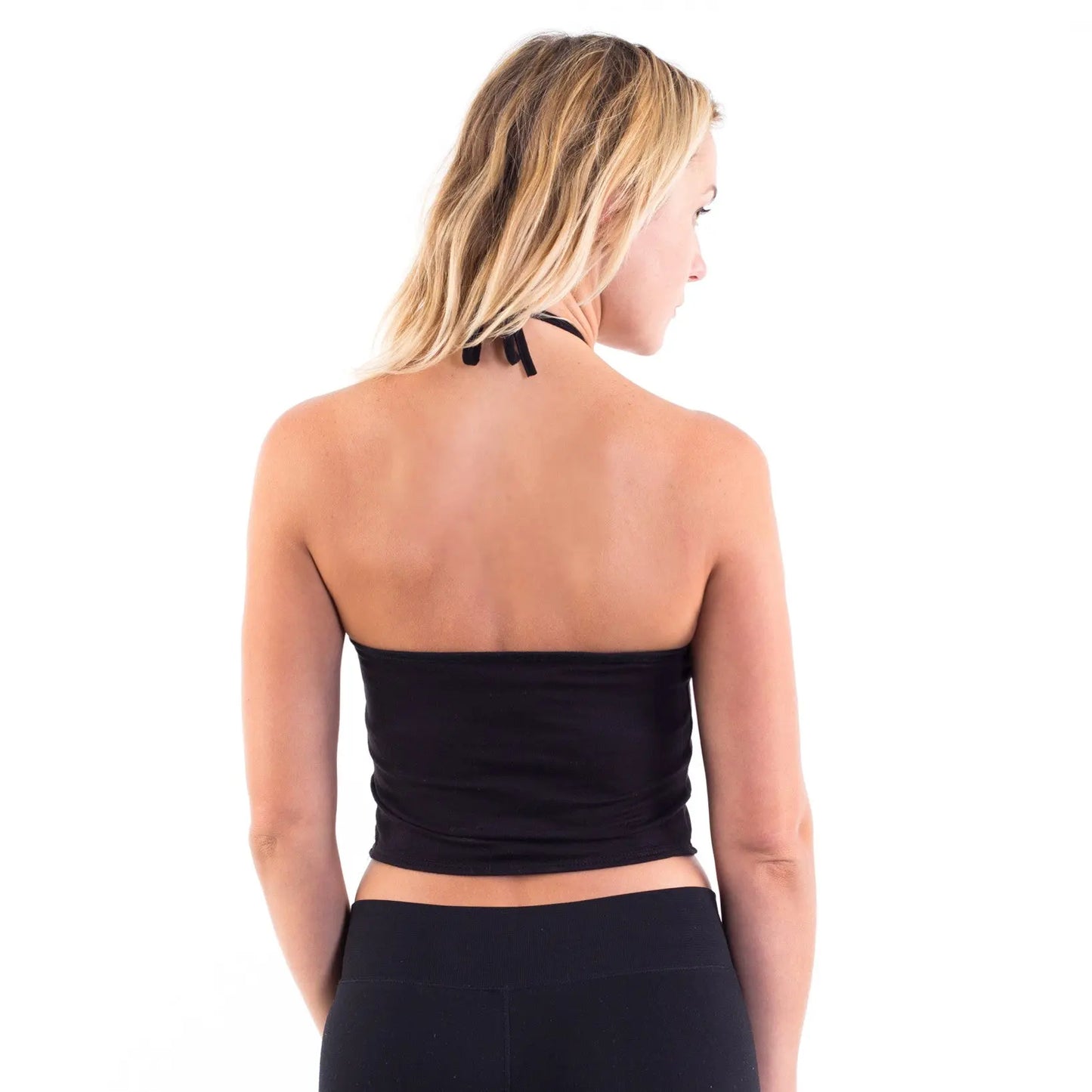 6026 - Women's Cropped Neck-Tie Halter Top POS Wholesale