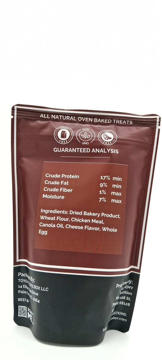 Cheesy Chicken Bones Dog Treats - All Natural Oven Baked Toys N Treats Box