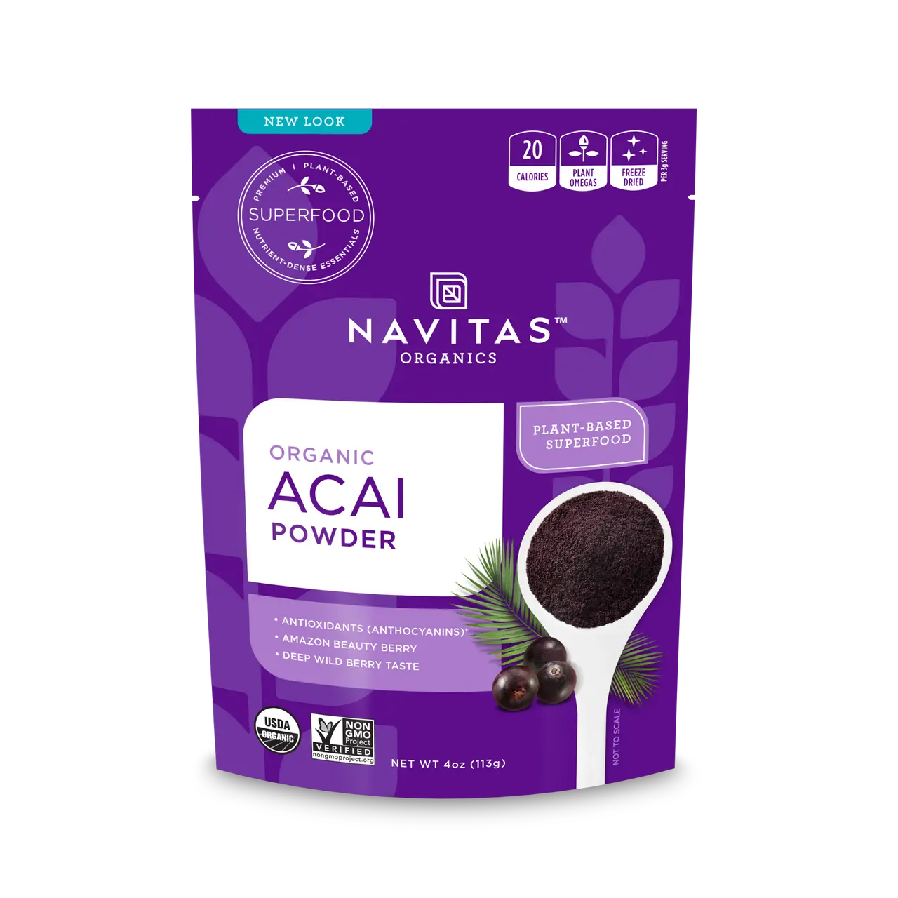 Navitas Naturals Organic Acai Powder Freeze Dried  (12x4 OZ) Camelots Nutrition