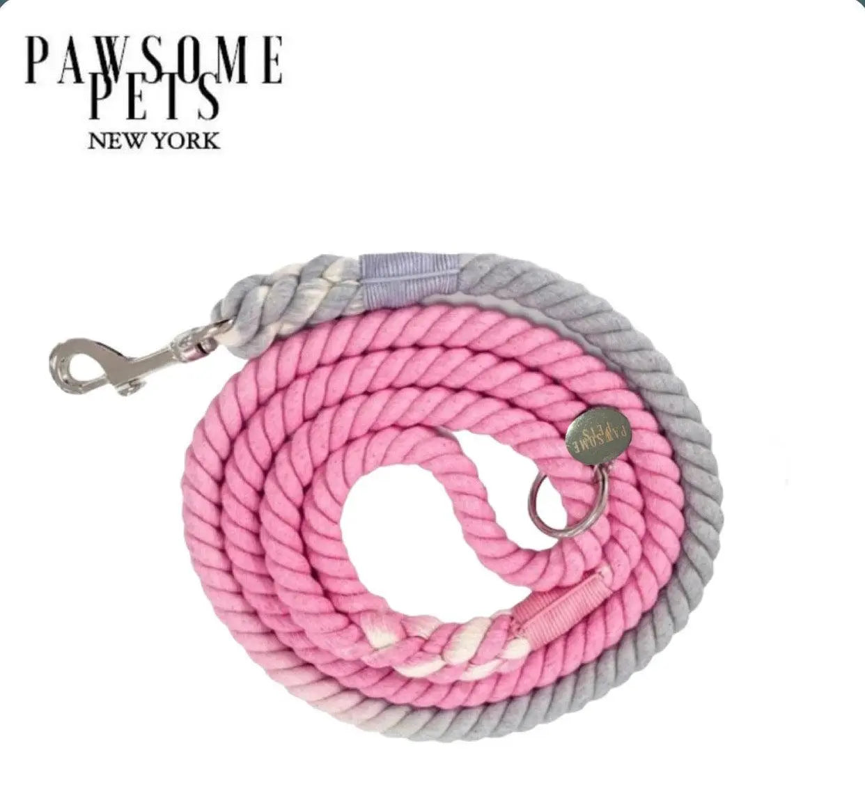 ROPE LEASH -  OMBRE GREY PINK Pawsome Pets New York® Official Site