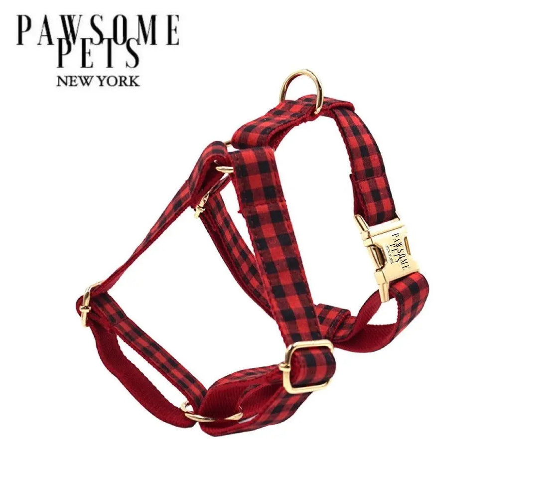 STEP IN HARNESS - RED BLACK STRIPE PAWSOME PETS