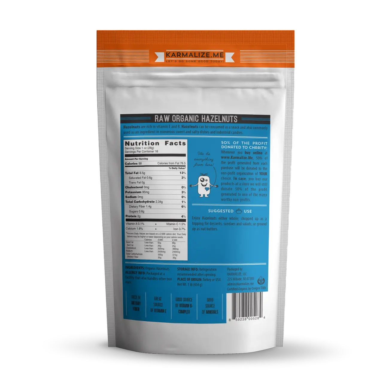 Raw Organic Hazelnuts Karmalize.Me