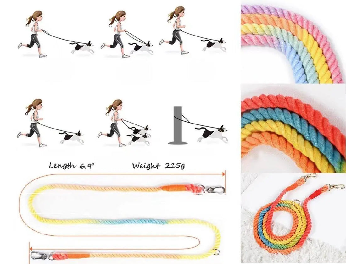 HANDS FREE DOG ROPE LEASH - SUNSET PAWSOME PETS