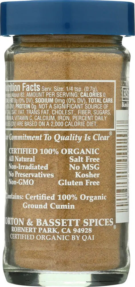 Morton & Bassett Organic Ground Cumin (3x2Oz) Morton & Bassett