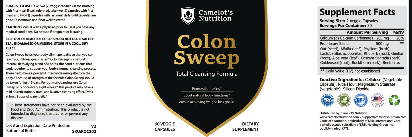 Colon Sweep - Total Cleansing Formula Camelot's Nutrition