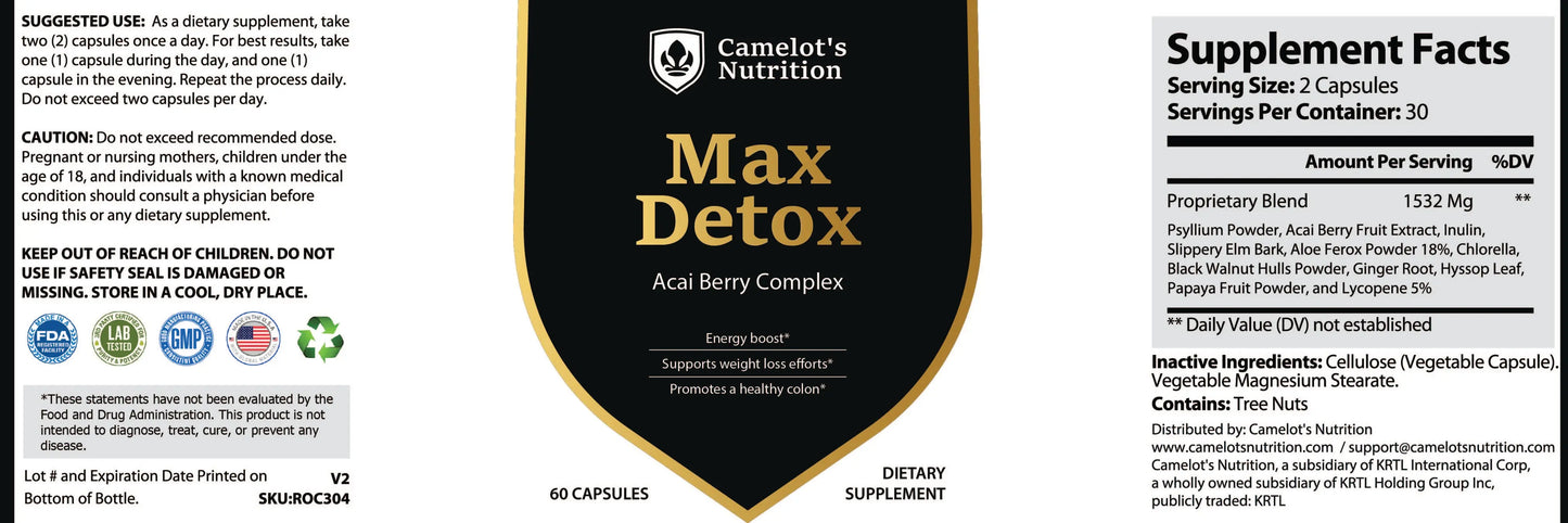 Max-Detox - Acai Berry Complex Camelots Nutrition
