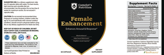 Female Enhancement Camelot's Nutrition