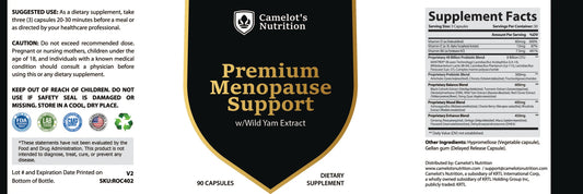 Premium Menopause Support w/Wild Yam Extract Camelot's Nutrition