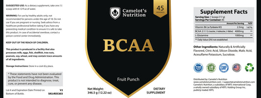 BCAA (Fruit Punch) Camelot's Nutrition