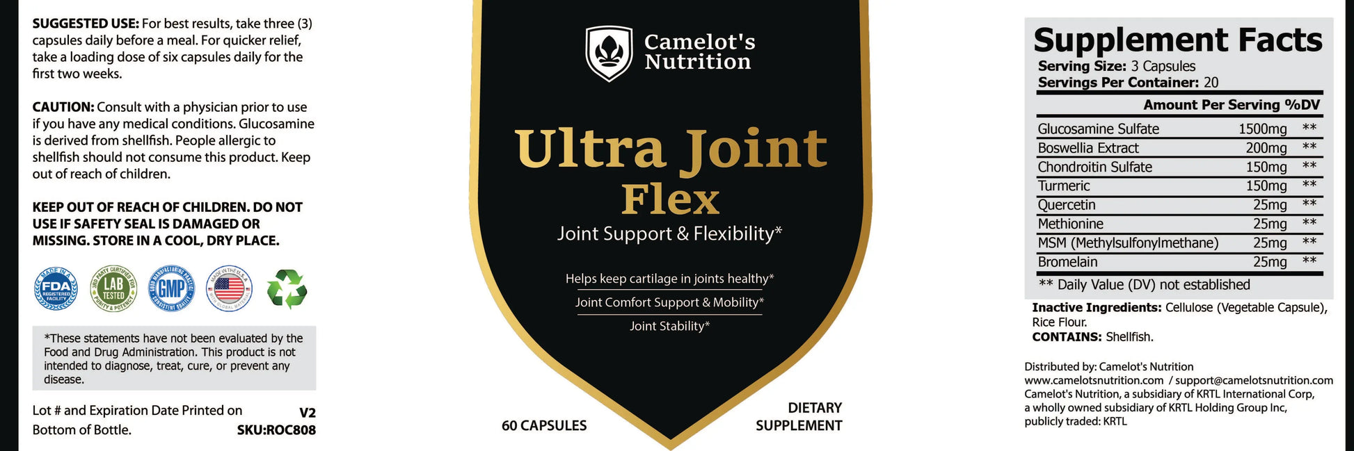 Ultra Joint Flex Joint Camelot's Nutrition