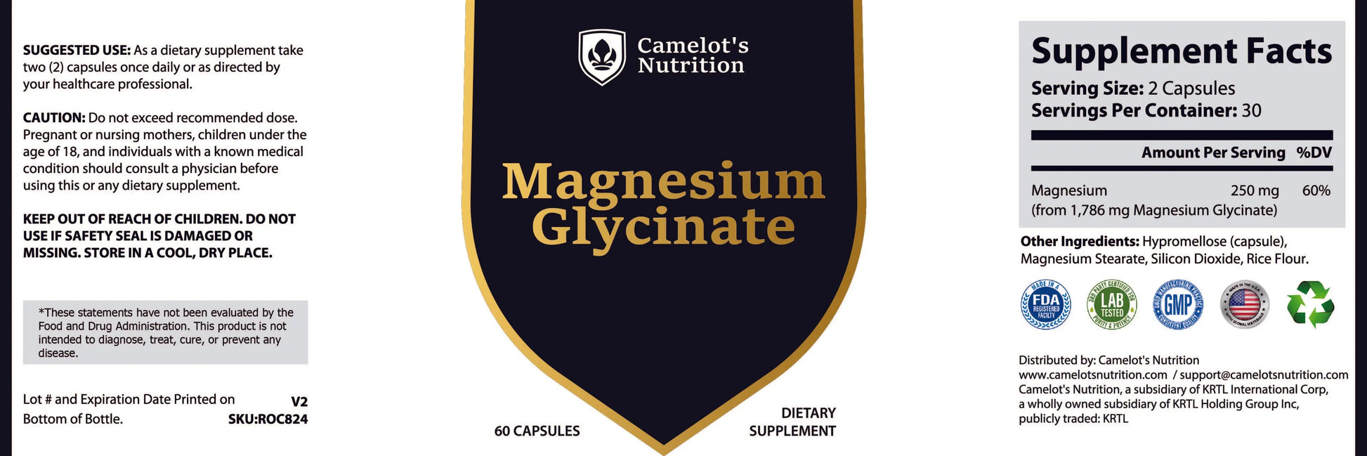 Magnesium Glycinate Camelot's Nutrition