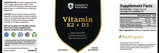 Vitamin K2 + D3 Camelot's Nutrition