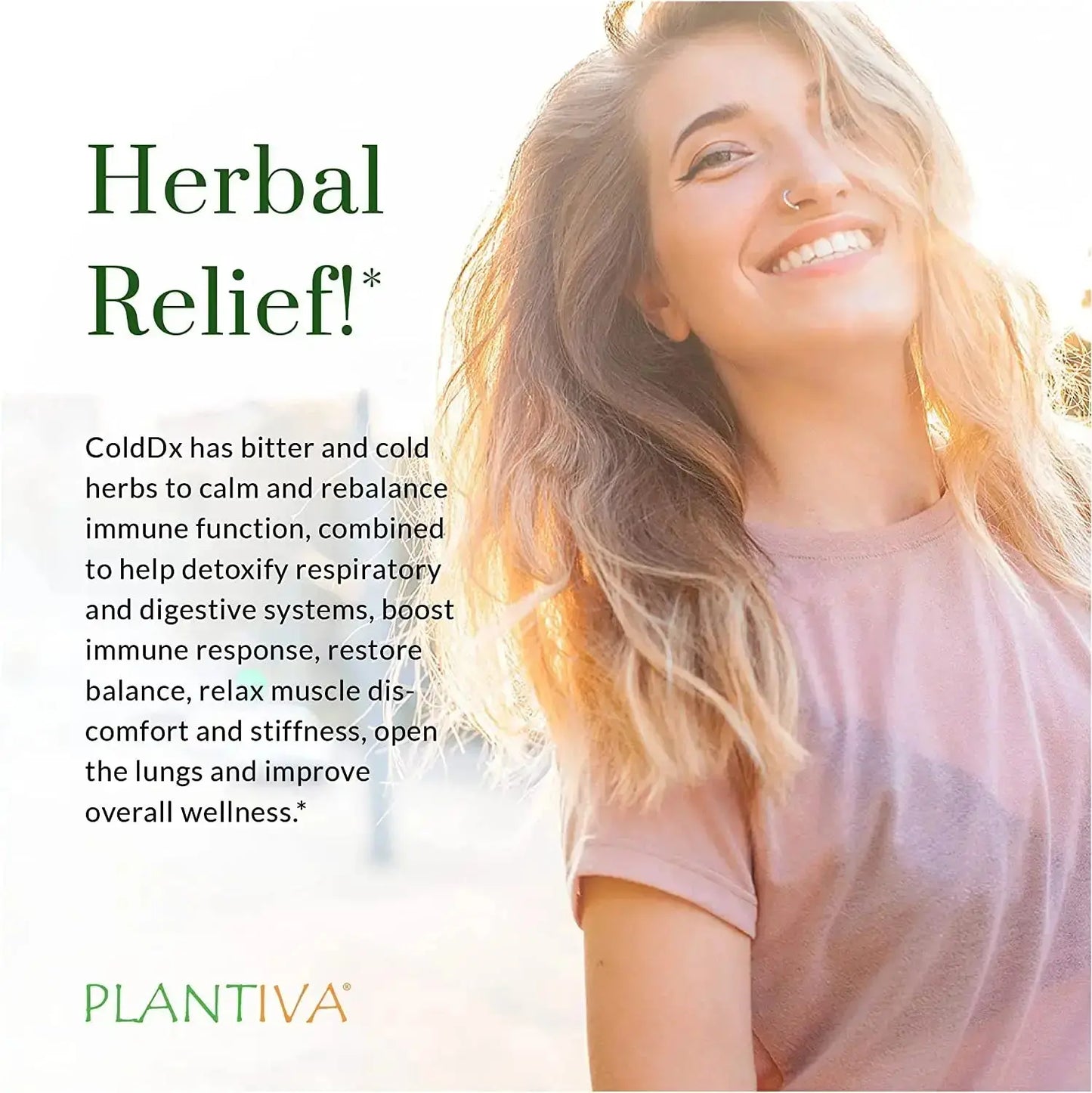 ColdDx 60-Capsule Bottle, Vegan Plantiva Natural Supplements