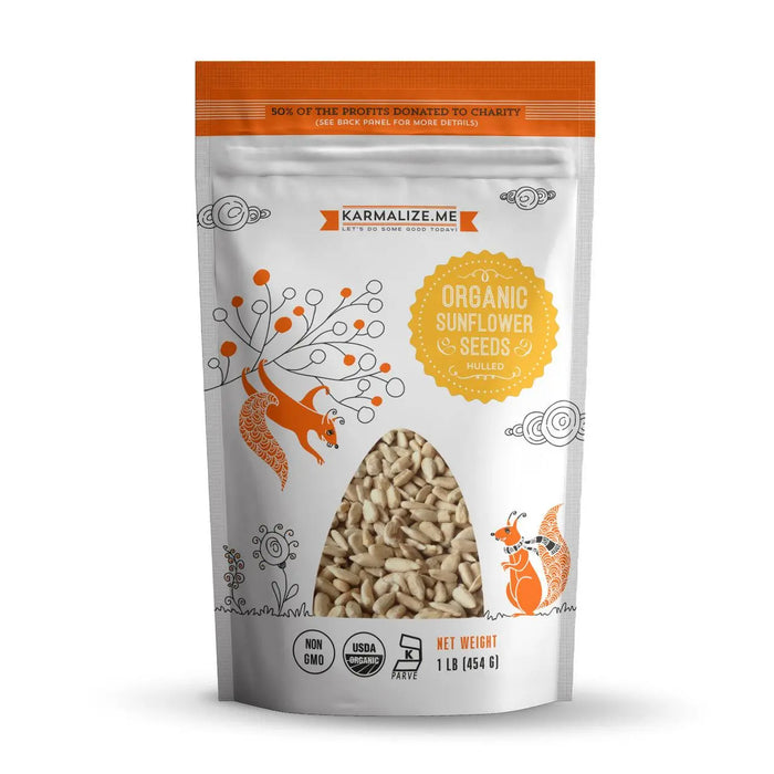 100% Organic Sunflower Seeds, Hulled - 1lb Karmalize.Me