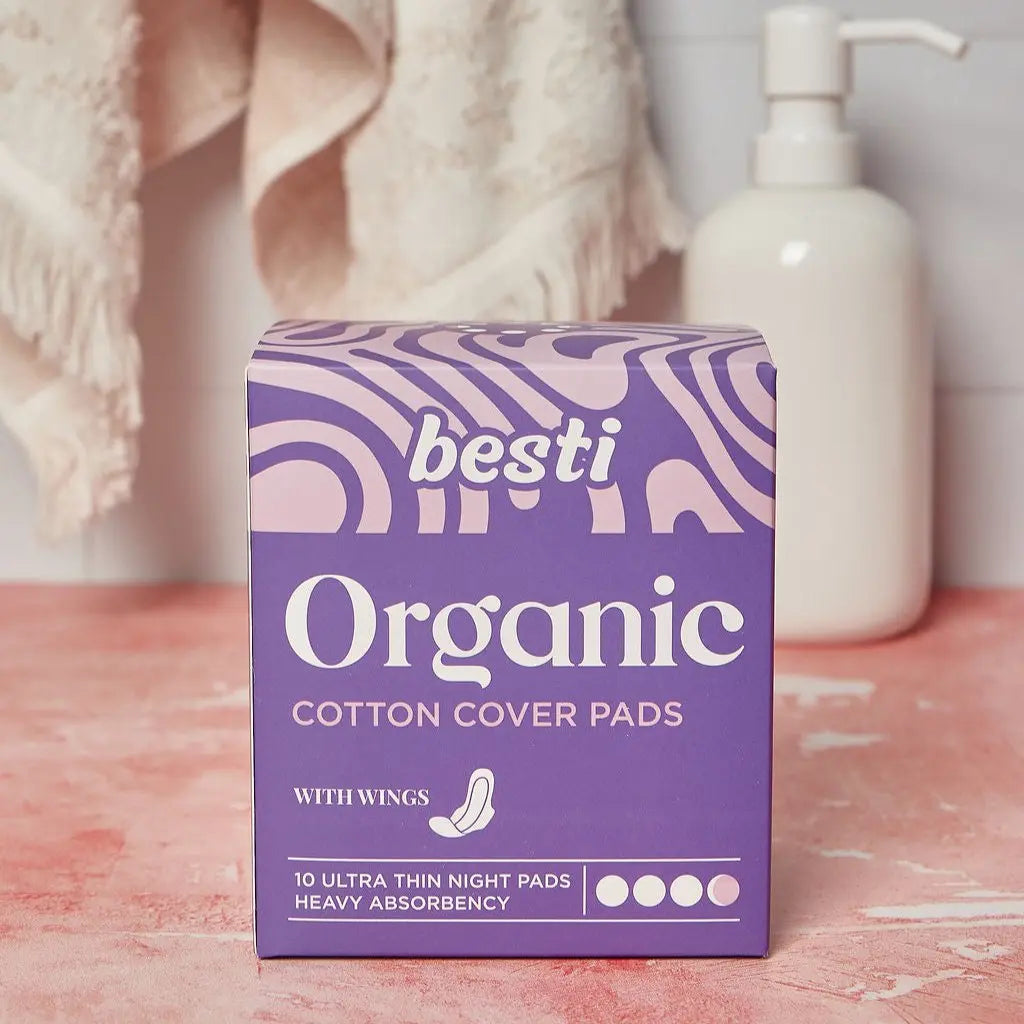 Besti 100% Organic Cotton Night Pads (10 Count) Besti