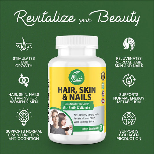 Whole Nature Hair Skin Nails Vitamins with MSM Whole Nature
