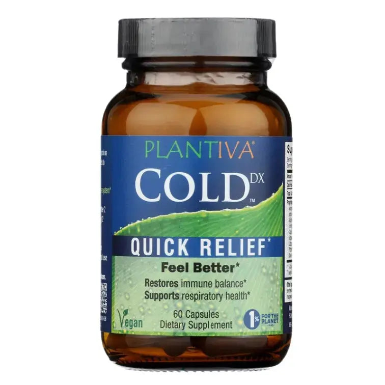 ColdDx 60-Capsule Bottle, Vegan Plantiva Natural Supplements