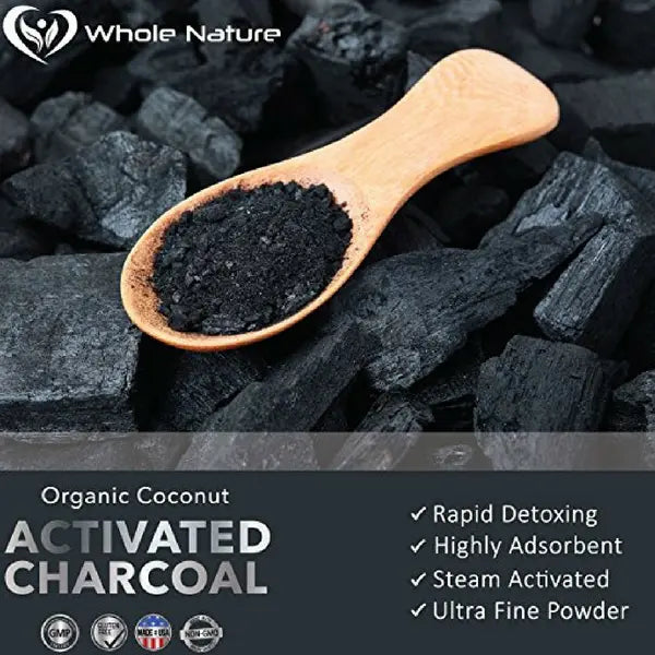 Whole Nature Organic Coconut Activated Charcoal Capsules, Whole Nature