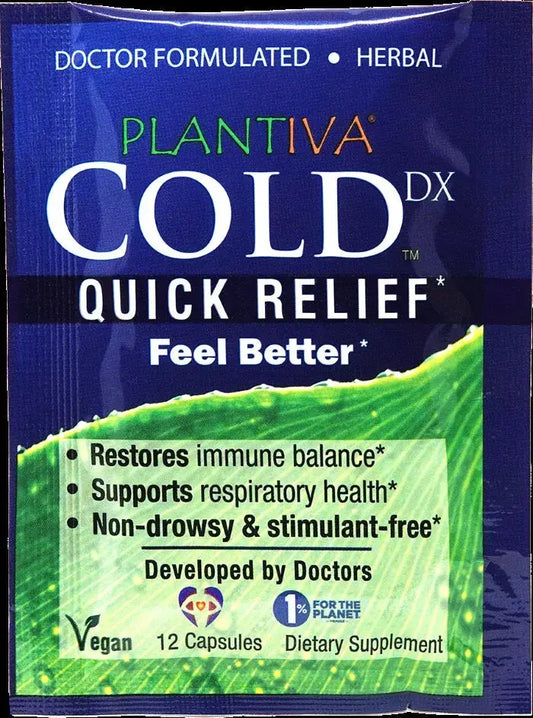 ColdDx 12-Capsule Packet, Vegan Plantiva Natural Supplements