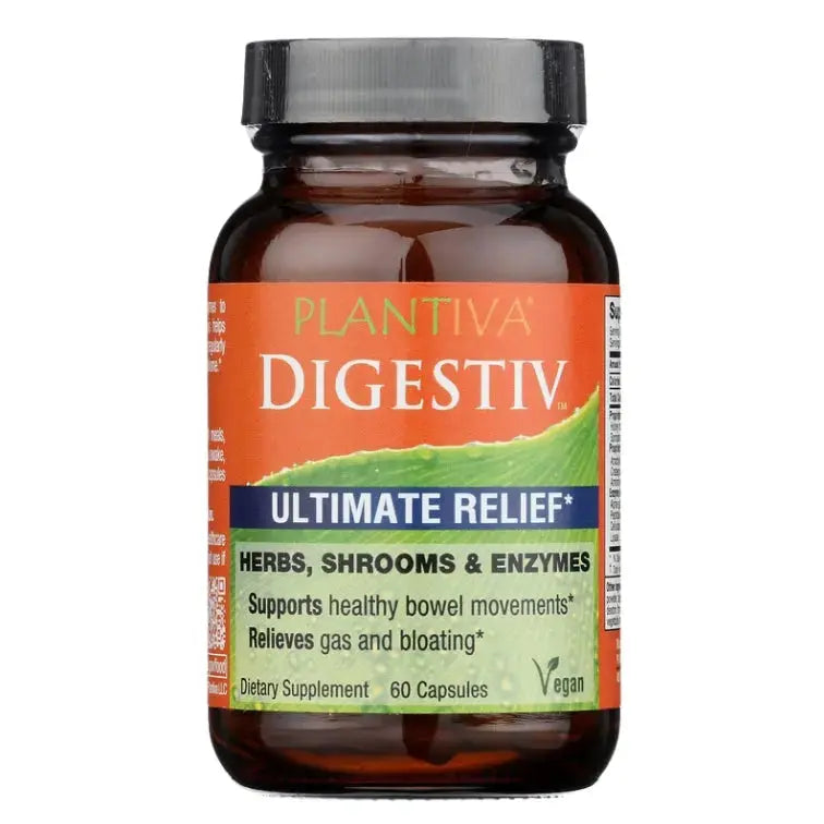 Digestiv 60-Capsule Bottle, Vegan Plantiva Natural Supplements
