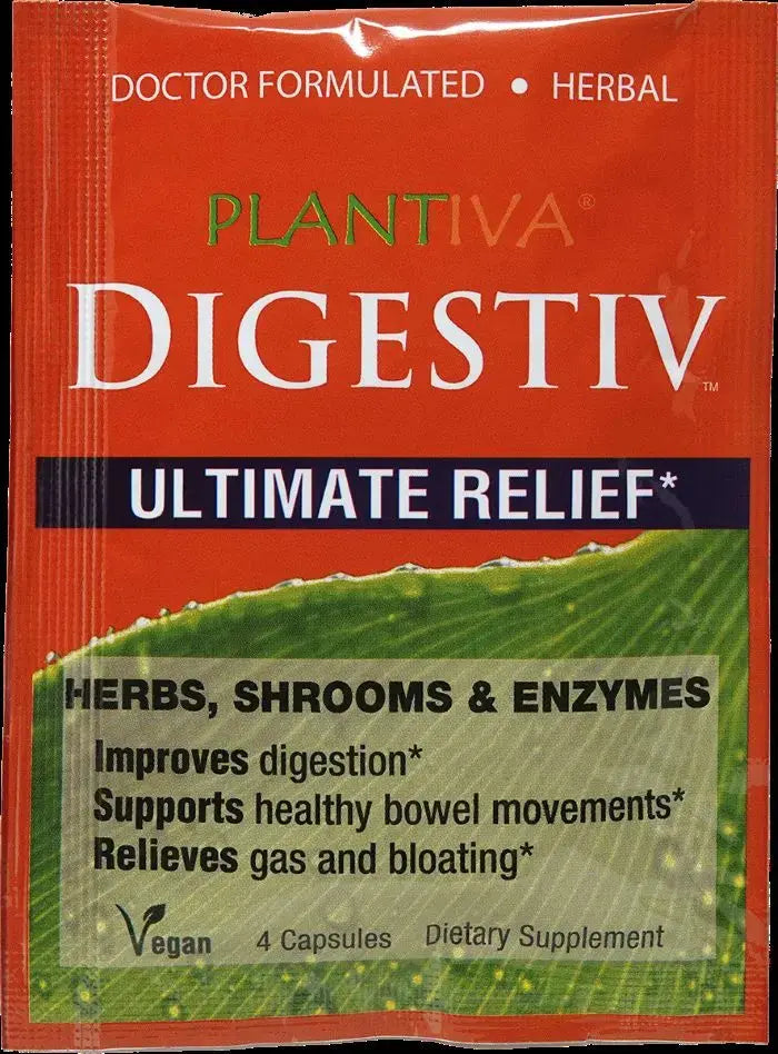 Digestiv 4-Capsule Packet, Vegan Plantiva Natural Supplements