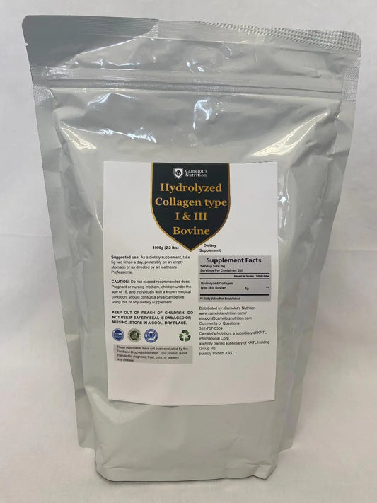 Hydrolyzed Collagen Type I&III Bovine 1000g Camelot's Nutrition