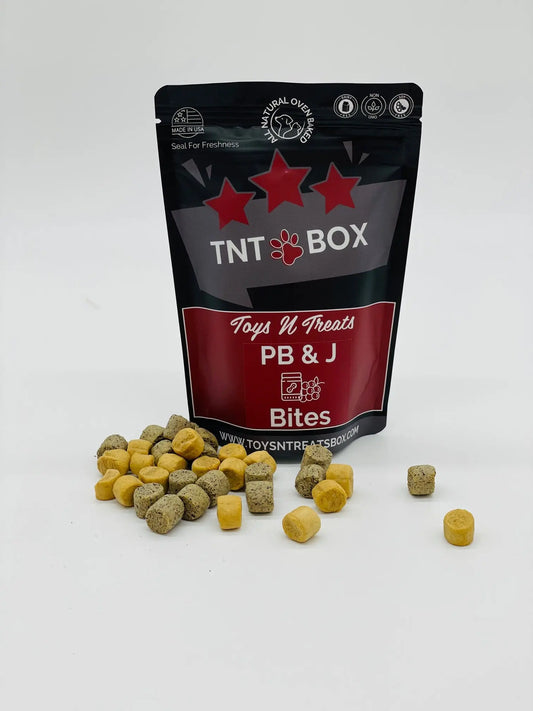 PB & J Bites Dog Treats - All Natural Oven Baked Toys N Treats Box