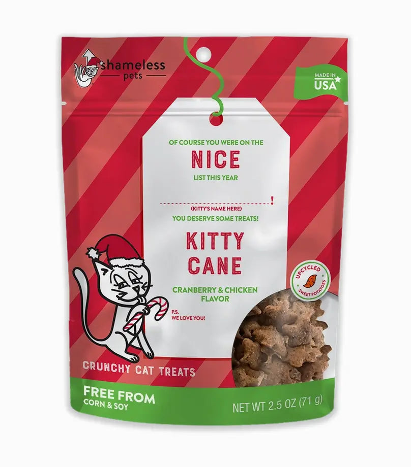 Kitty Cane Crunchy Cat Treats 2.5oz - Cranberry & Chicken Toys N Treats Box