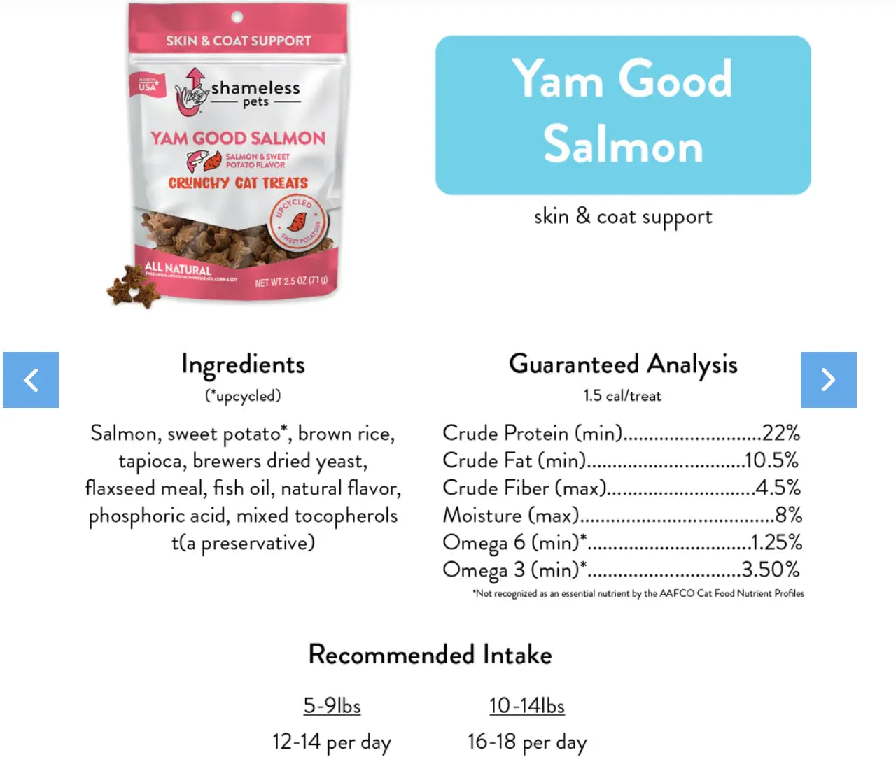 Yam Good Salmon Cat Treats 2.5oz Toys N Treats Box