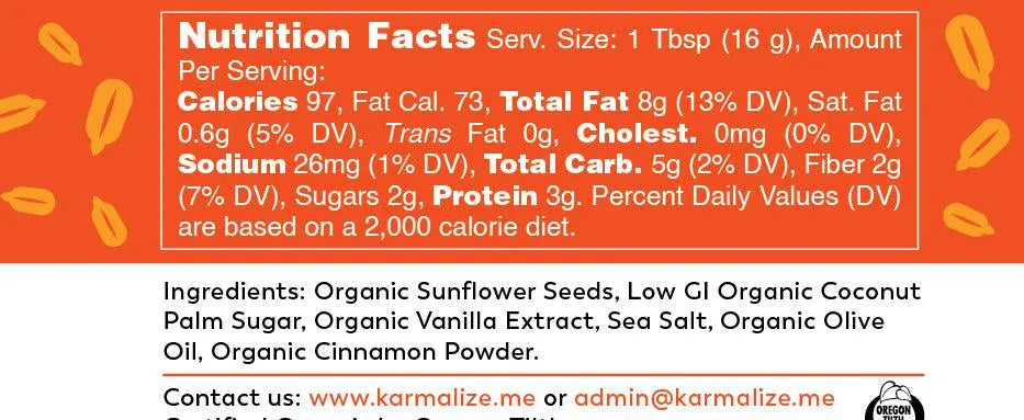Organic Sunflower Seed Butter -  Freshly Made Karmalize.Me