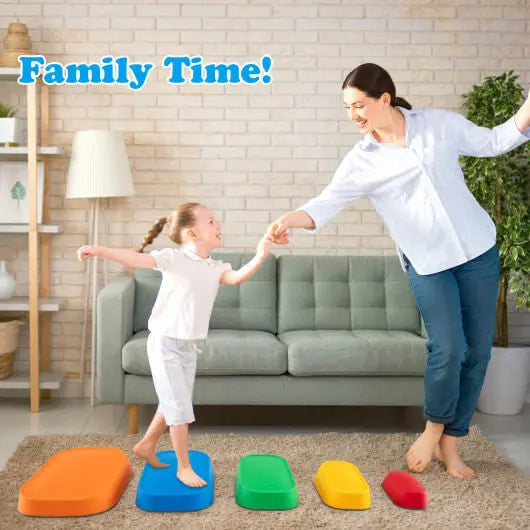 Stepping Stone for Kids 5Pcs Non-Slip Toddler River Stone Set-Multicolor Camelots Nutrition