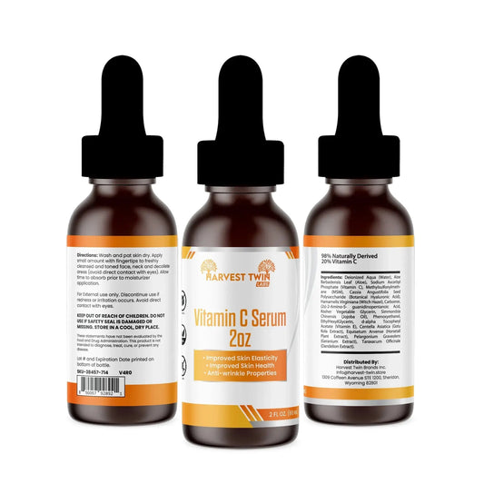 Vitamin C Serum 2oz anti-aging for skin health HARVEST - TWIN